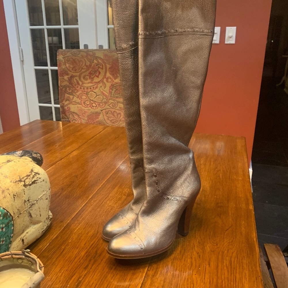 Marc Jacobs pewter metallic boots